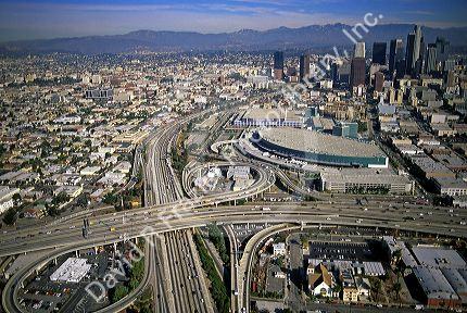 Aerial view of downtown Los Angeles, California.