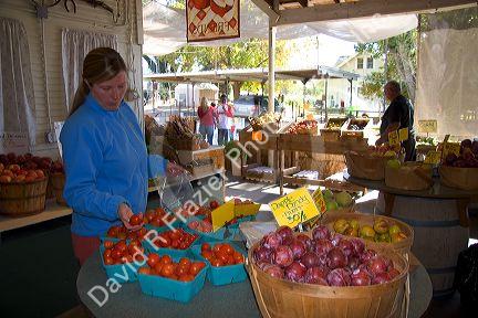 People shop at a farmers market in Canyon County, Idaho. MR