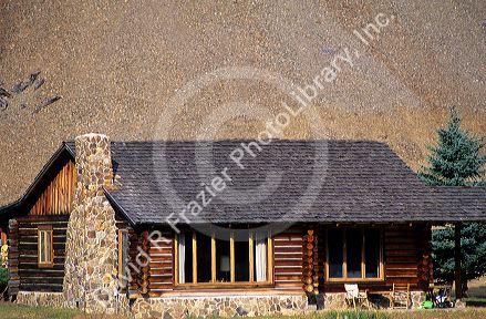Log cabin near Challis, Idaho.