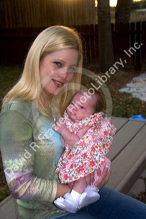 Mother and her newborn baby girl. MR