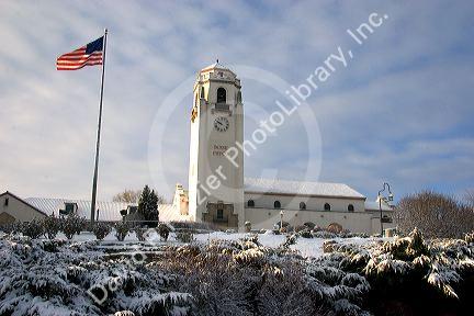 The Boise Train Depot in winter, Boise, Idaho.