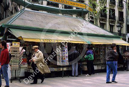 A newsstand in Madrid, Spain.