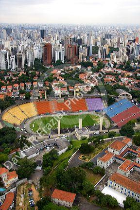 Aerial view of the Est‡dio Pacaembu in Sao Paulo, Brazil.