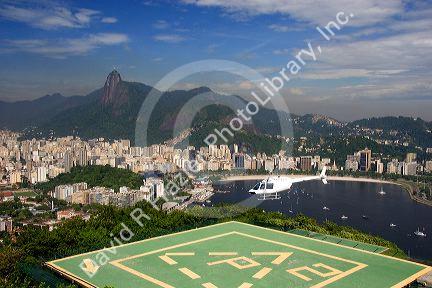 Helicopter pad on top of Sugarloaf Peak in Rio de Janeiro, Brazil.