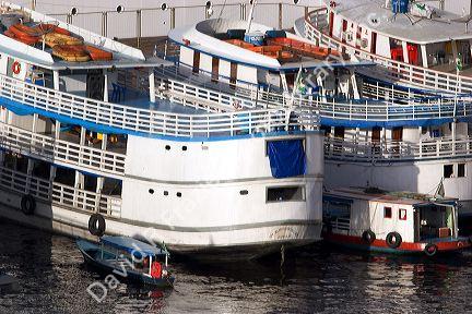 Amazon river boats docked at Manaus, Brazil.