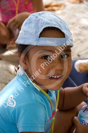 Young Tahitian girl on the island of Moorea.