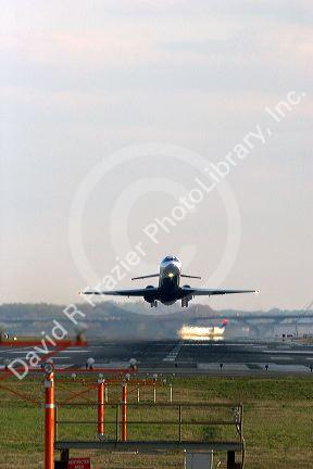 Airliner at take off from Washington Reagan airport.