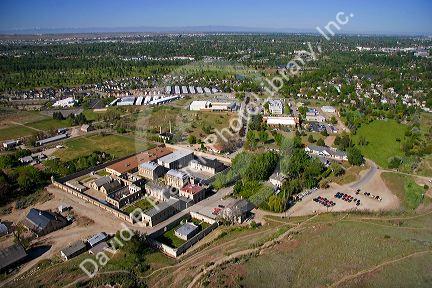 Aerial view of the Old Idaho Penitentiary in Boise, Idaho.
