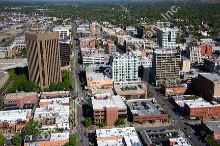 Aerial view of downtown Boise, Idaho.