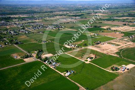 Aerial view of farmland in Canyon County, Idaho.