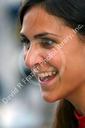 Smiling female.