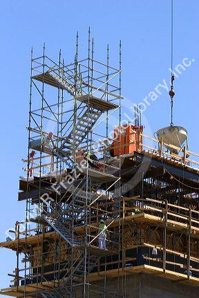 Scaffolding on construction site in Boise, Idaho.