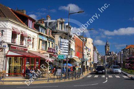 Street scene at the city of Calais in the departmet of Pas-de-Calais, France.