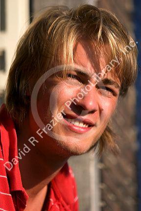 Portrait of a young Dutchman in Amsterdam, Netherlands.