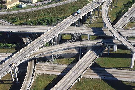 Freeway interchange in Miami, Florida.