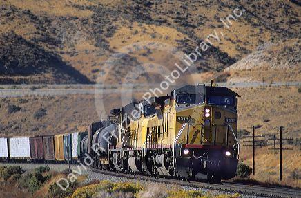 A train traveling near Mountain Home, Idaho.