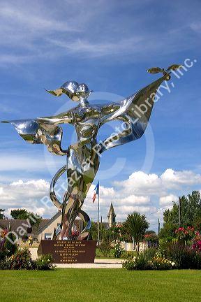 World Peace Statue at Grandcamp-Maisy in the region of Basse-Normandie, France.