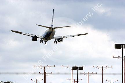 Boeing 737 airplane in flight.