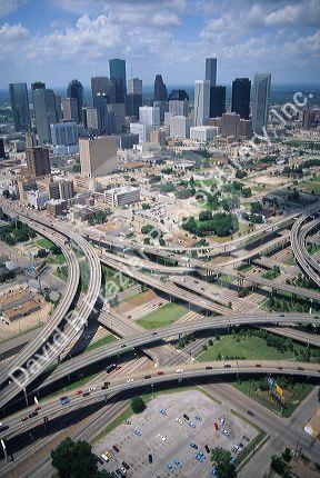 Freeway interchange in Houston, Texas.