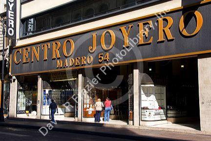 A jewelry store near the zocalo in Mexico City, Mexico.