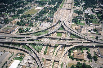 Freeway interchange in Houston, Texas.