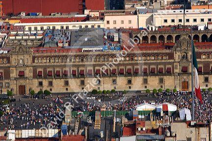 Aerial view of the National Palace in Mexico City, Mexico.