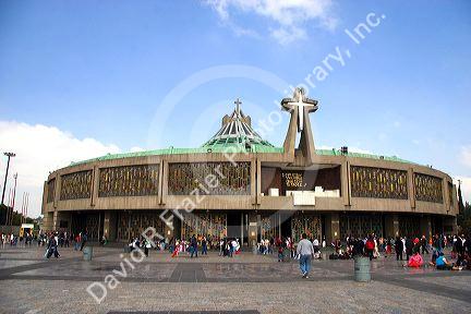 The modern Basilica of Guadalupe built between 1974 and 1976 by Mexican architect Pedro Ramirez Vasquez in Mexico City, Mexico.