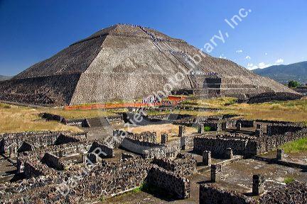 The Pyramid of the Sun at Teotihuacan in the State of Mexico, Mexico.