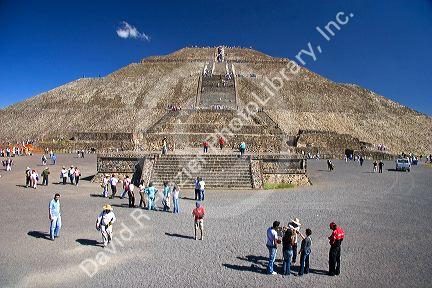 The Pyramid of the Sun at Teotihuacan in the State of Mexico, Mexico.