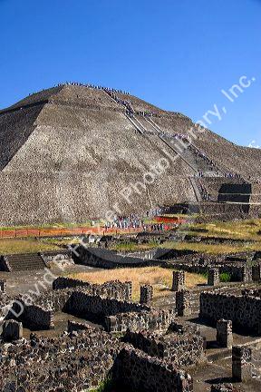 The Pyramid of the Sun at Teotihuacan in the State of Mexico, Mexico.