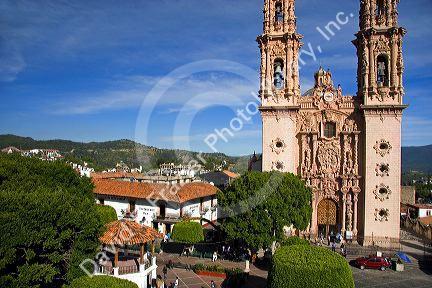 The parish church of Santa Prisca at Taxco in the State of Guerrero, Mexico.