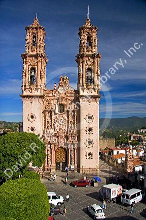 The parish church of Santa Prisca at Taxco in the State of Guerrero, Mexico.