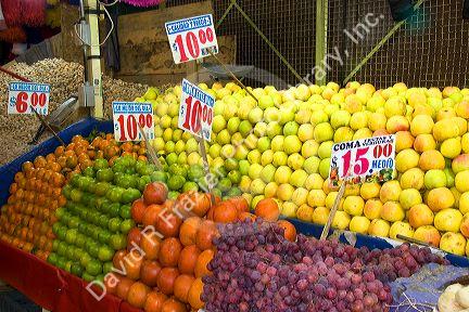 Fruit stand at the Merced Market in Mexico City, Mexico.