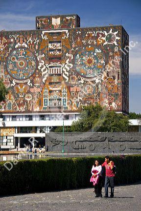 The Central Library on the campus of the National Autonomous University of Mexico in Mexico City, Mexico.