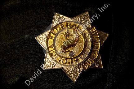 Badge of the Policia Federal in Mexico City, Mexico.