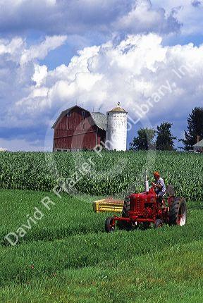 Hay harvest on a Wisconsin farm.