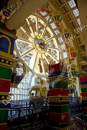 Ferris wheel type ride is a part of Neverland Park inside the Abasto Shopping Centre in Buenos Aires, Argentina.