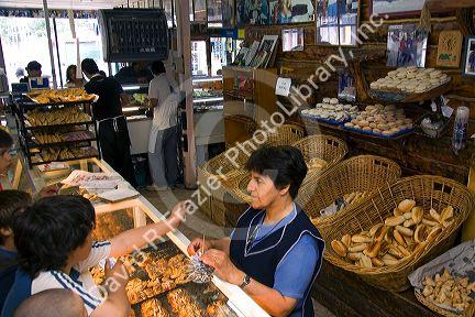 Interior of the Panaderia Union bakery at Tolhuin, Tierra del Fuego, Argentina.