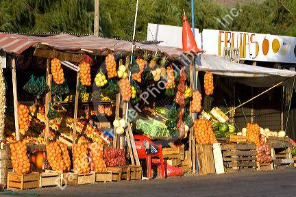 Roadside fruit stand near Valparaiso, Chile.