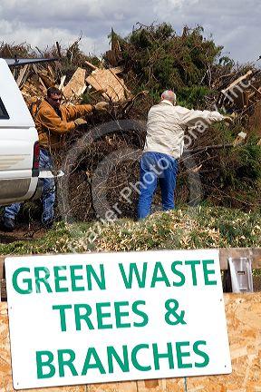 Green waste recyclable materials at the Ada County Landfill in Boise, Idaho.