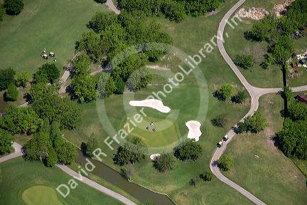 Aerial view of a golf course in Houston, Texas.