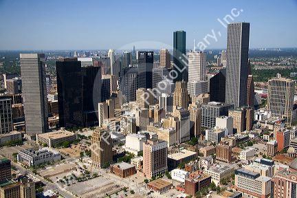 Aerial view of downtown Houston, Texas.