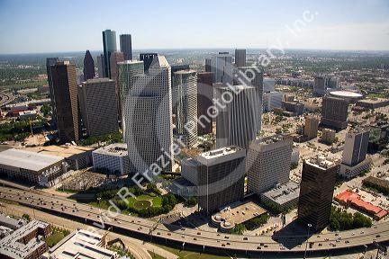 Aerial view of downtown Houston, Texas.