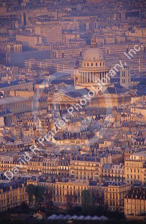 A view of Paris and the Pantheon in France.