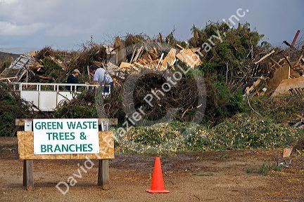 Green waste recyclable materials at the Ada County Landfill in Boise, Idaho.