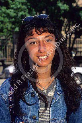 Young Italian woman in Bologna, Emilia-Romagna, Italy.