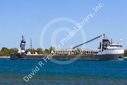 McKee Sons is a self-unloading barge on the St. Clair River at Port Huron, Michigan.