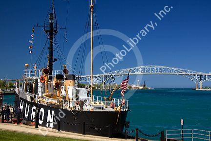 The Huron Lightship Museum at Pine Grove Park in Port Huron, Michigan.