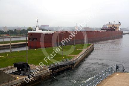 American Century freighter at the Soo Locks in Sault Ste. Marie, Michigan.