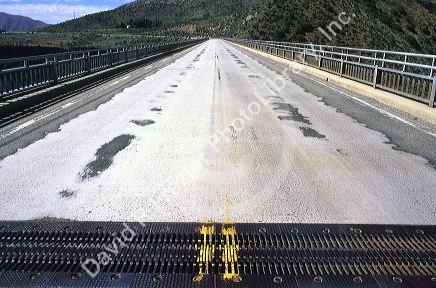 The expansion joint on a bridge in Idaho.
